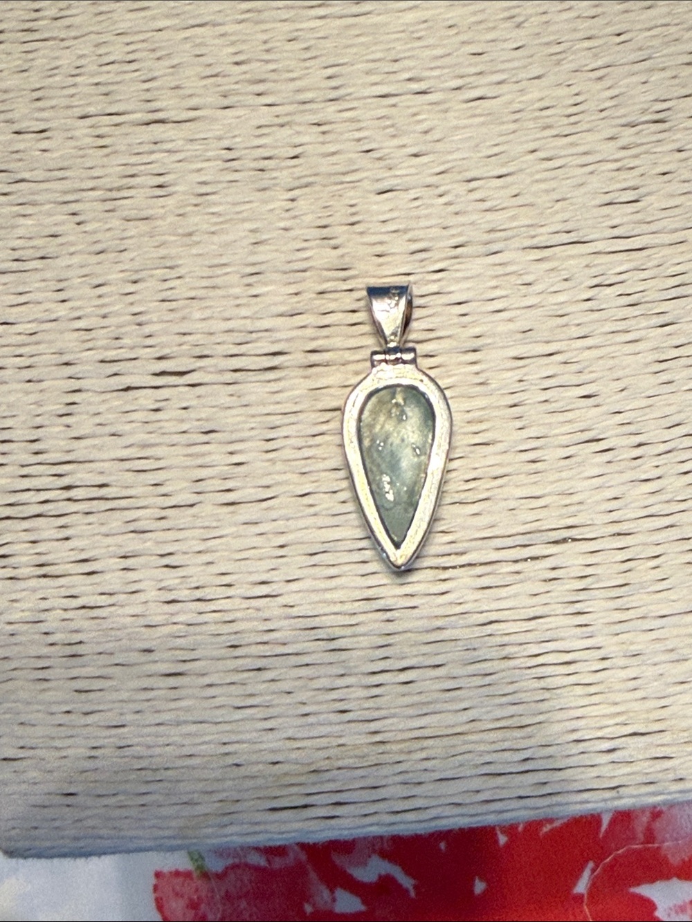 Teardrop Dominican Larimar stone - Stamped Sterling Silver Setting 1.25” - Picture 4 of 5